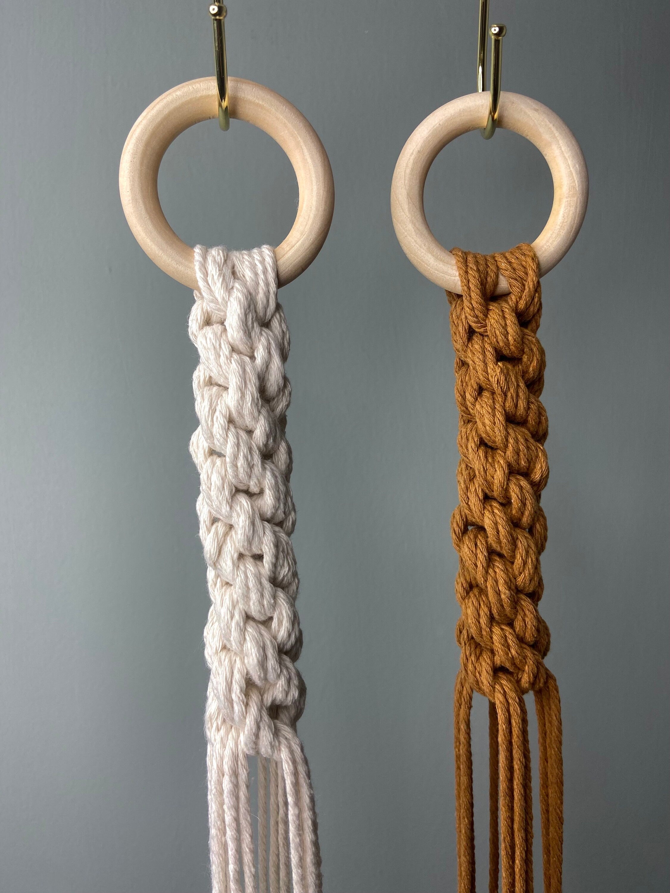 Macrame Plant Hanger: Boho Cotton 32in Planter Holder