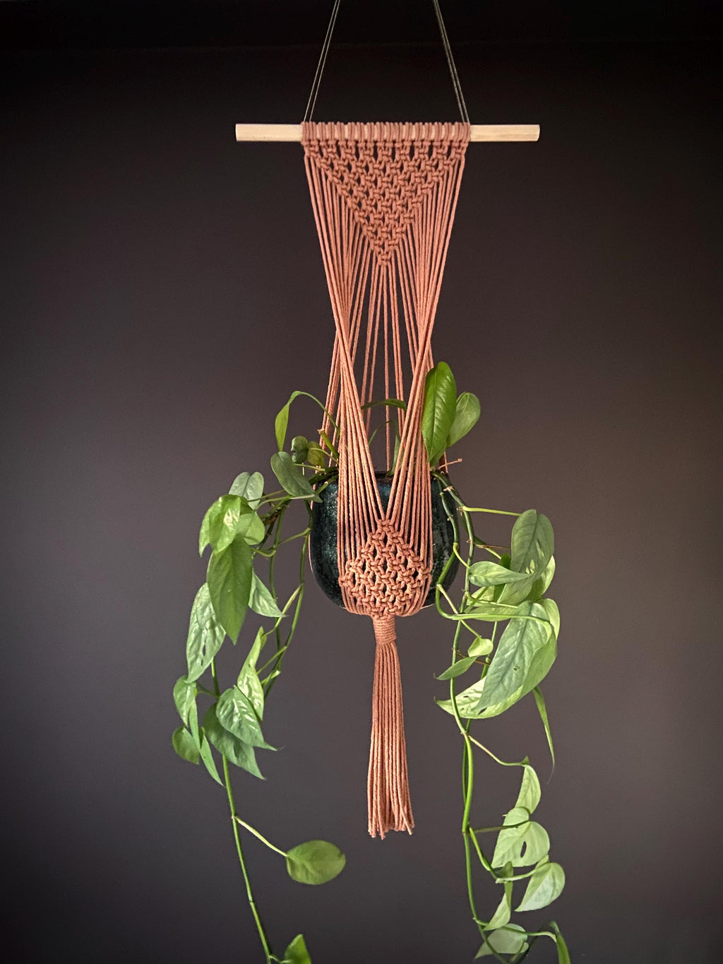 Macrame Plant Hanger, Large Wall Mounted Pot Holder 29”