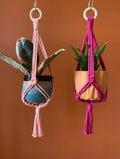 Mini Macrame Plant Hanger, Succulent Planter 14”