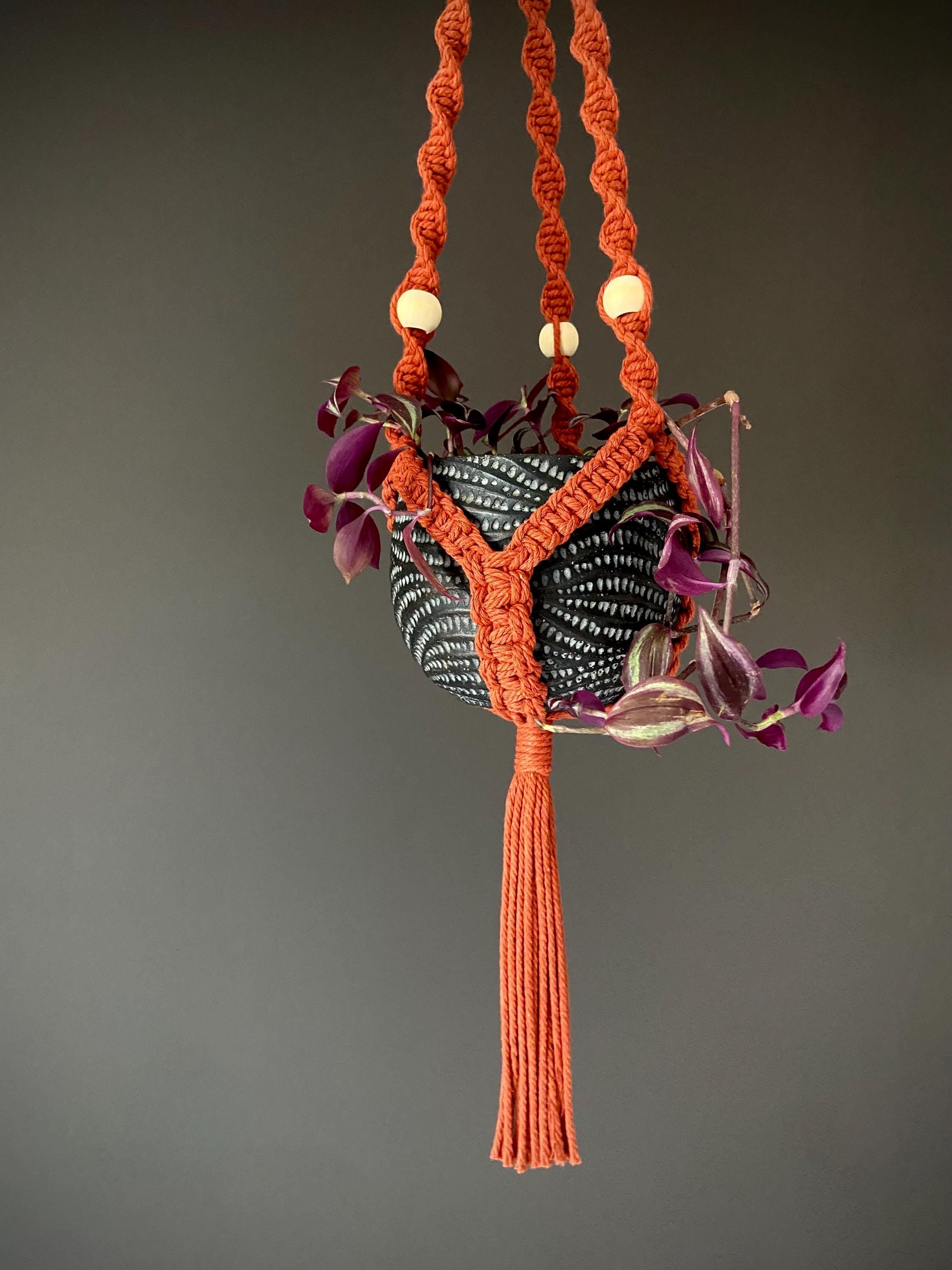 Beaded Macrame Plant Hanger 34”