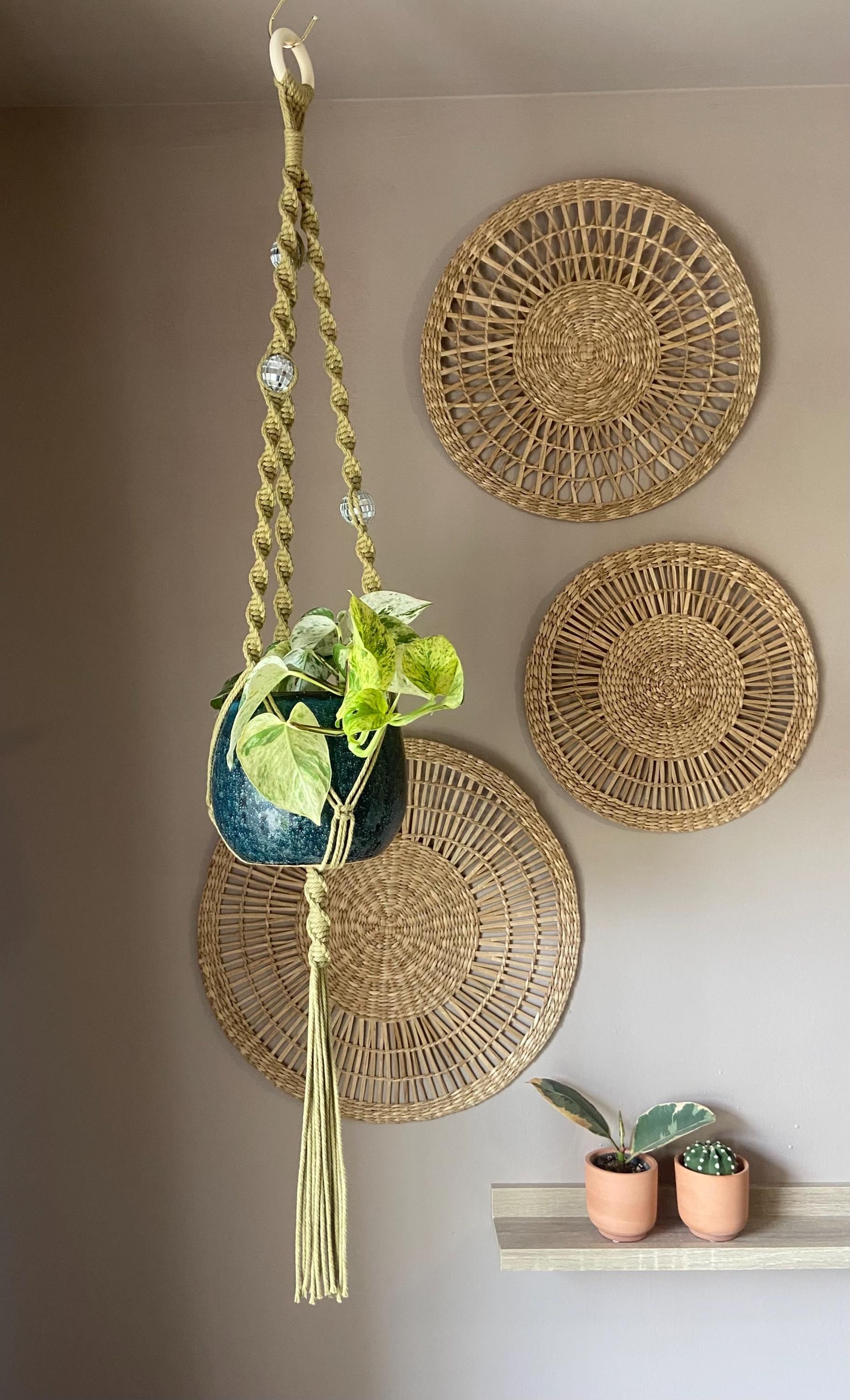 Disco Ball Macrame Plant Hanger 40”