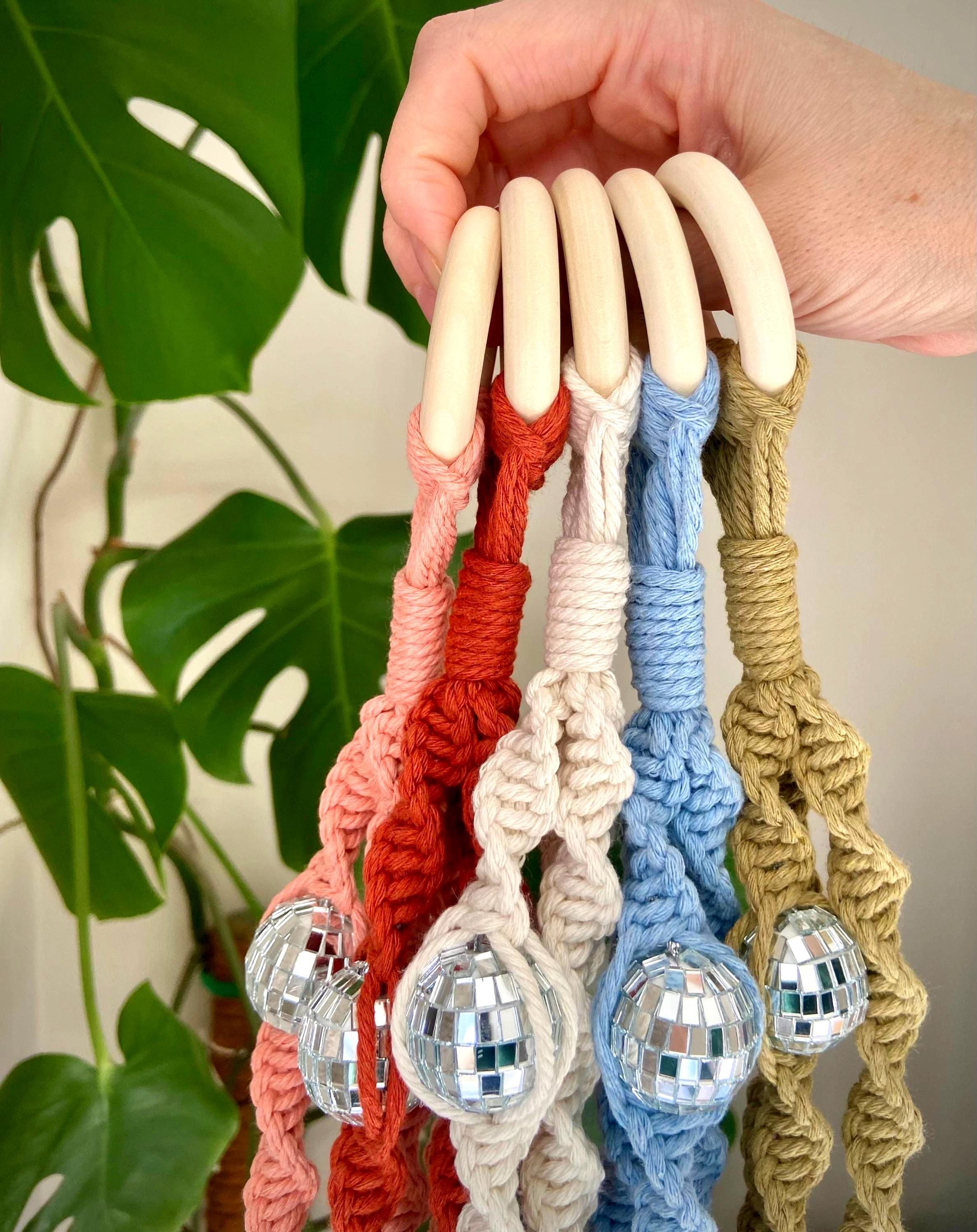 Disco Ball Macrame Plant Hanger 40”