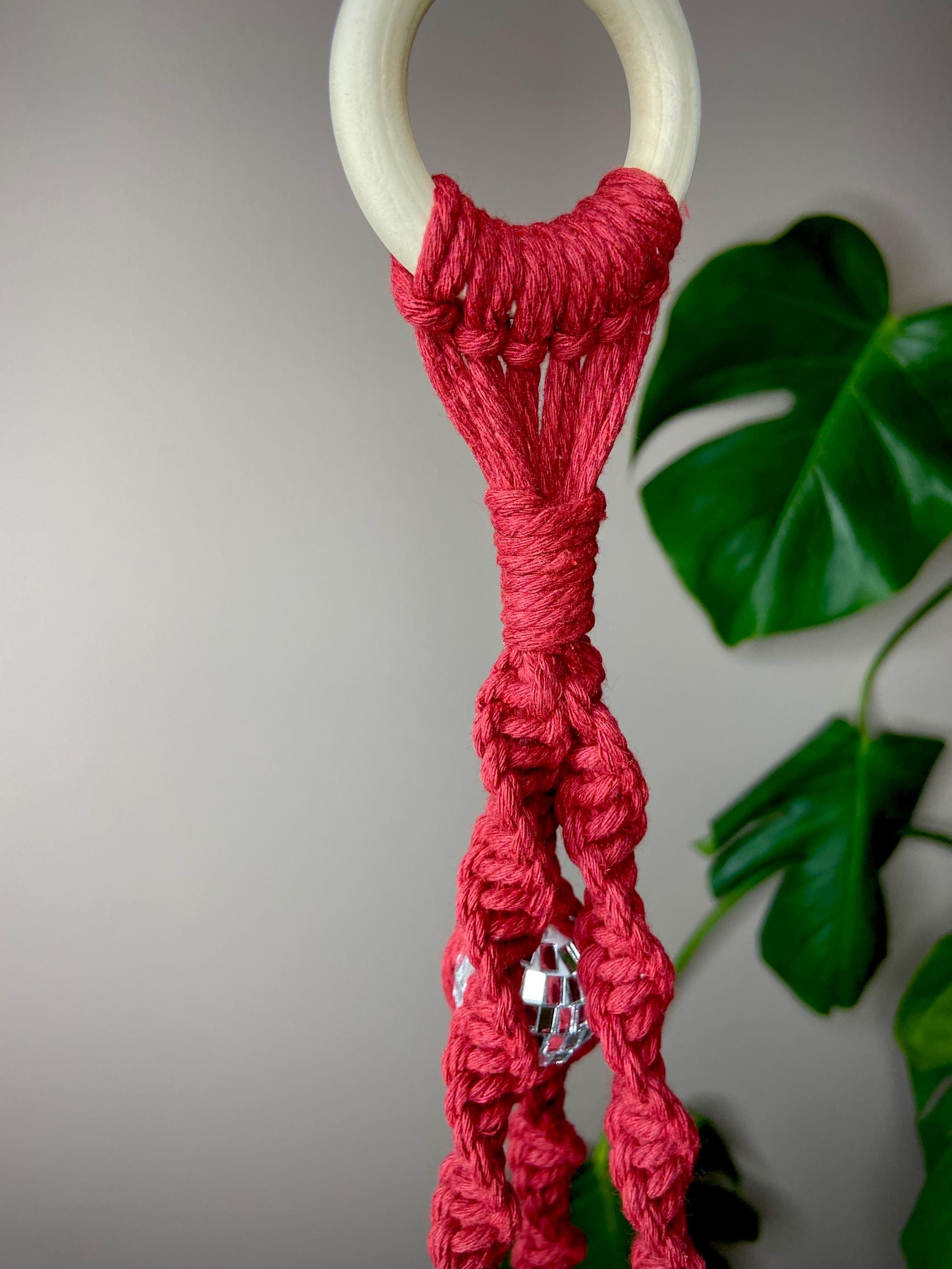 Disco Ball Macrame Plant Hanger 40”