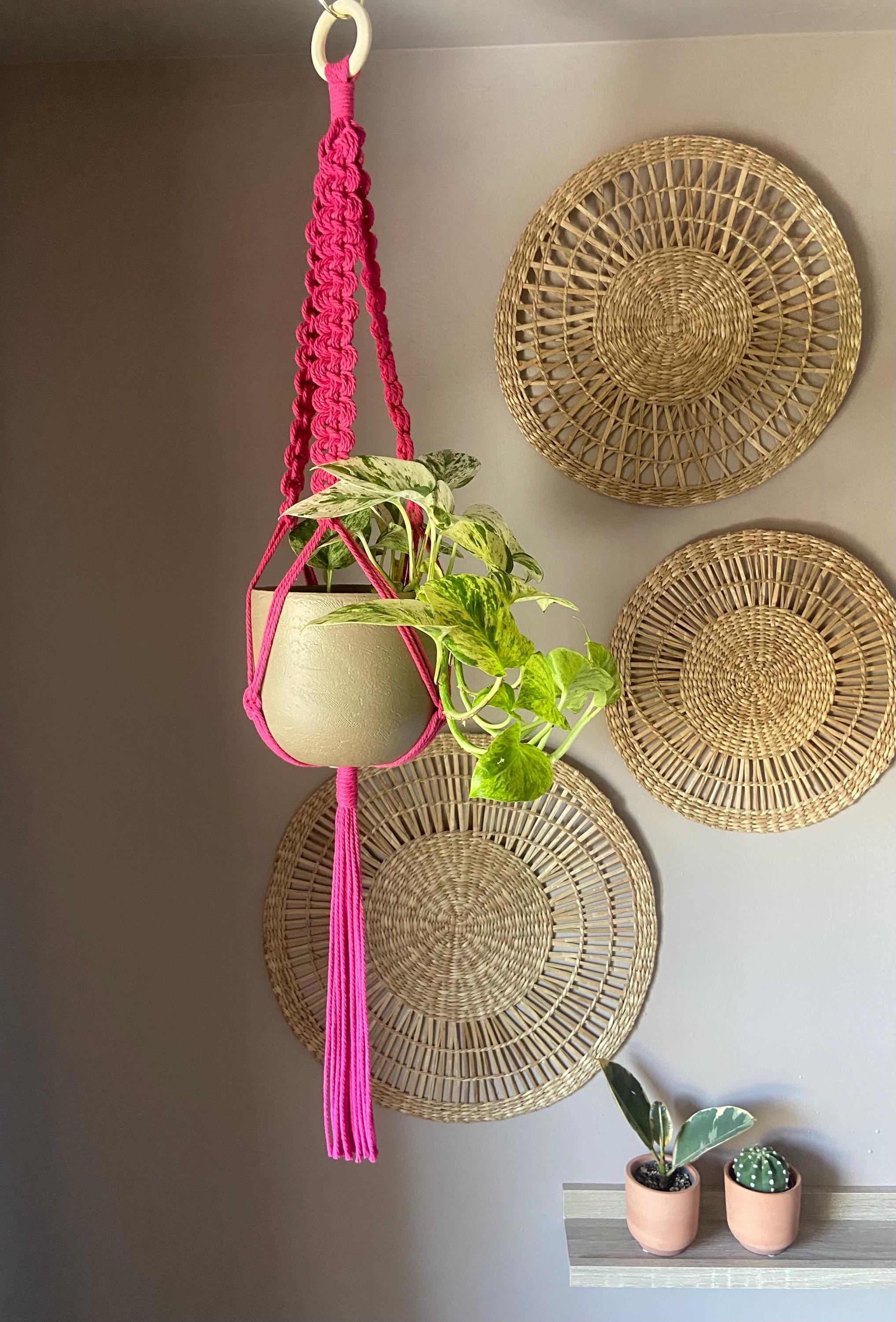 Macrame Plant Hanger: Wave, Boho Home Decor, Pot Holder, 34” Long, 16 Colour Options