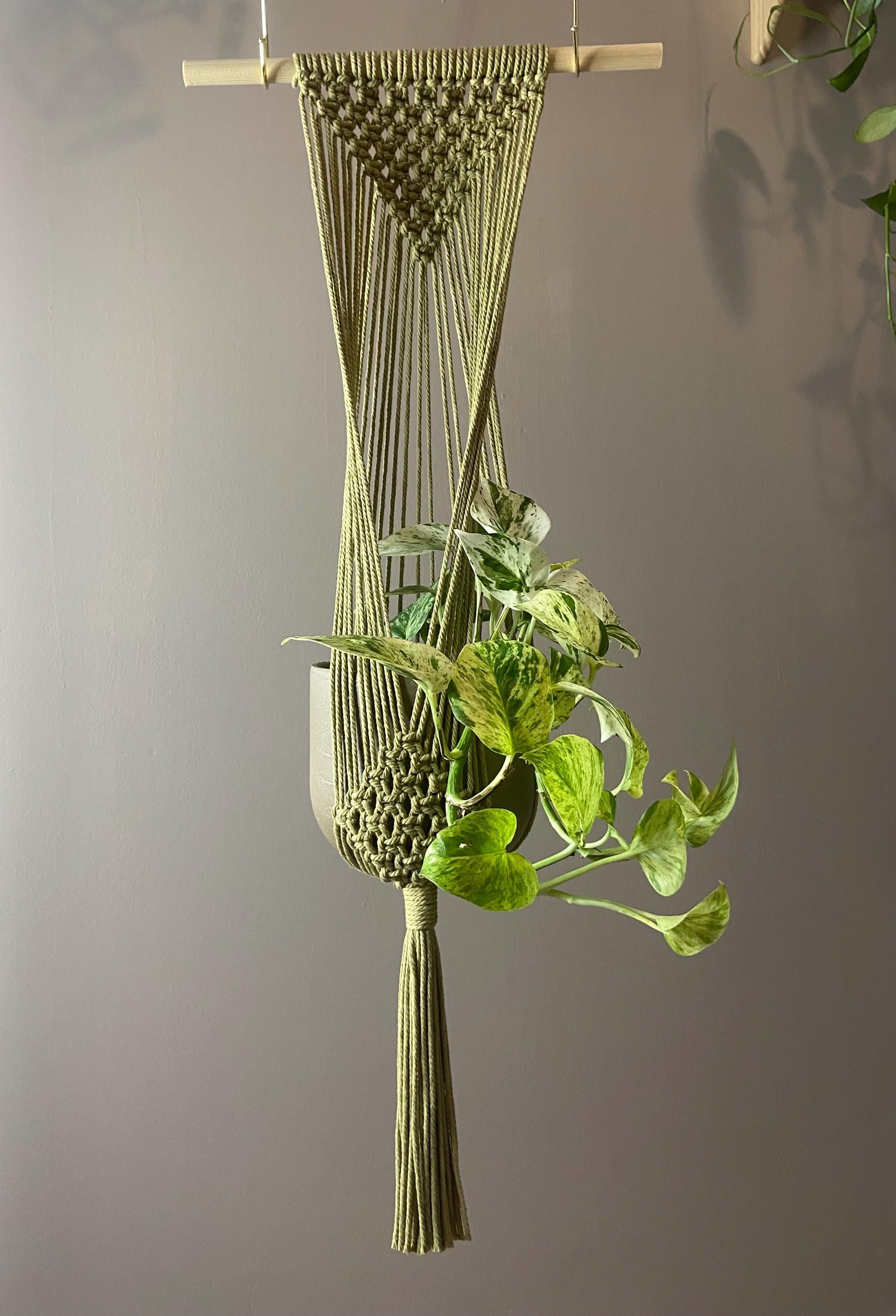 Macrame Plant Hanger, Large Wall Mounted Pot Holder 29”