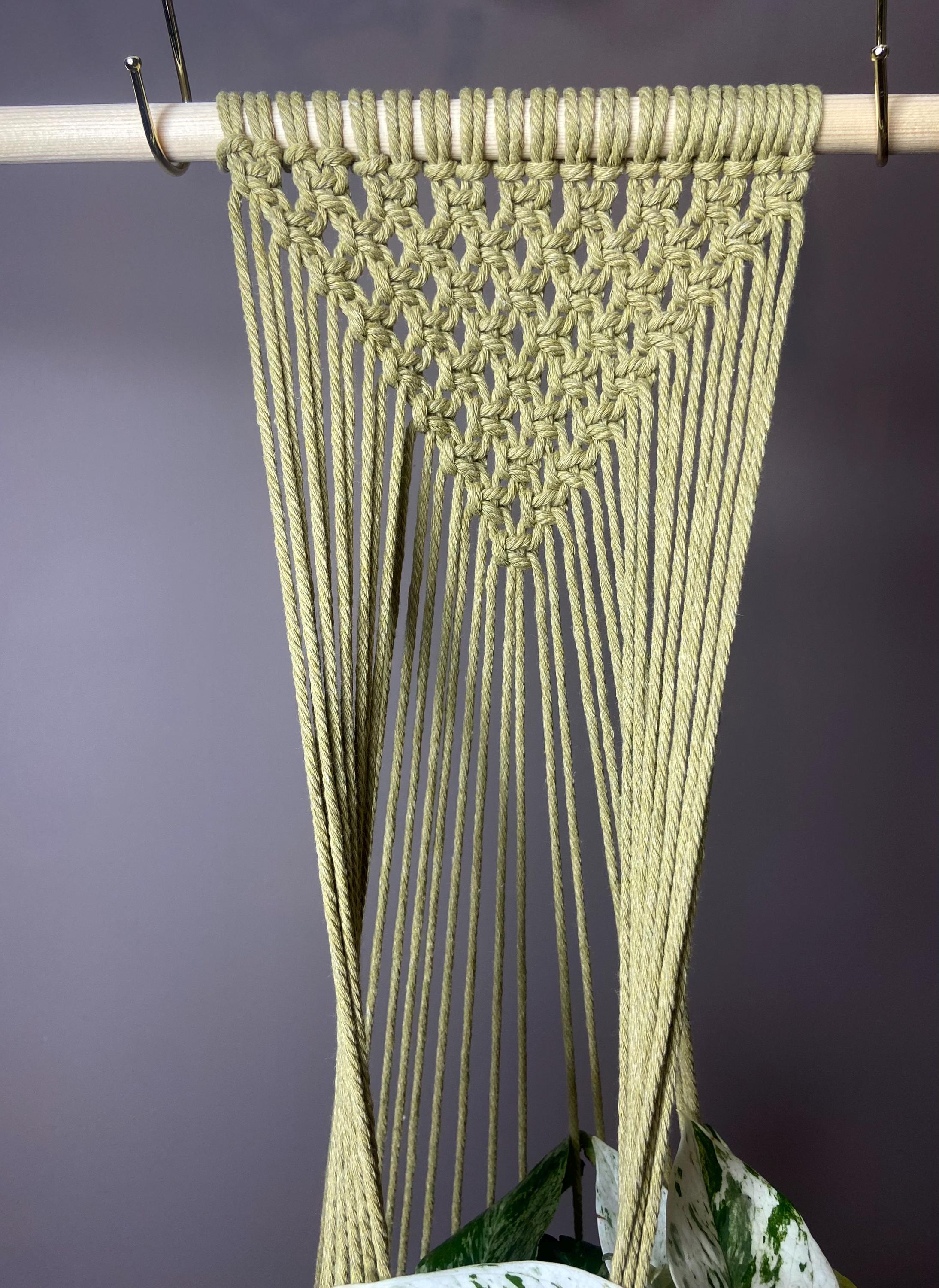 Macrame Plant Hanger, Large Wall Mounted Pot Holder 29”